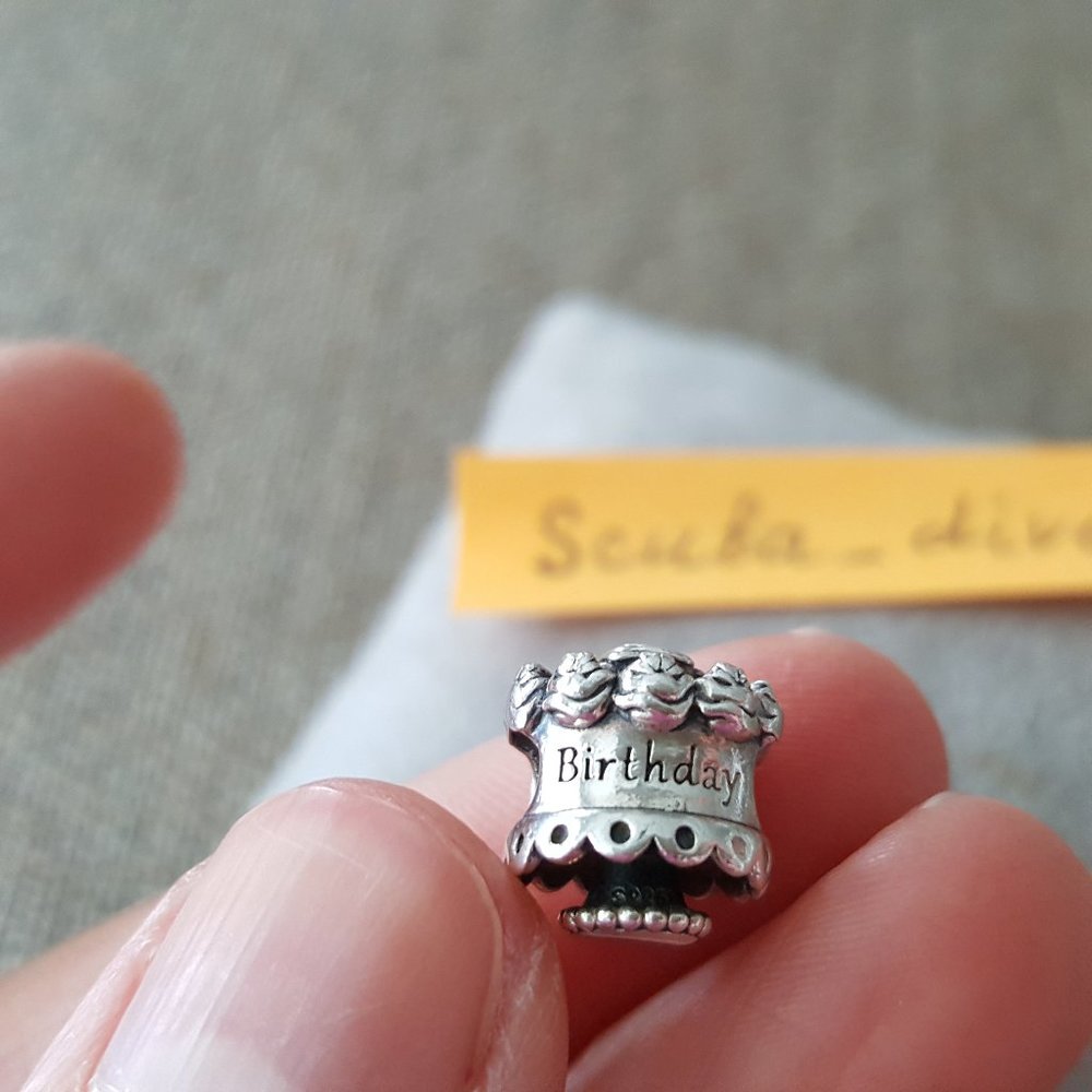 Pandora Happy Birthday Cake Charm Flowers Roses R… - image 2